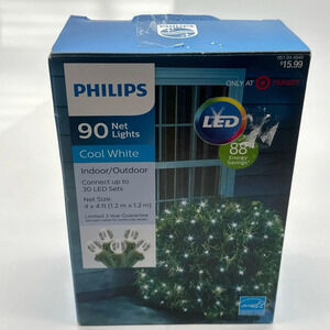 PHILIPS HEAVY DUTY 90 NET LIGHTS Cool White MULTI INDOOR/OUTDOOR 4' X 4’ NEW